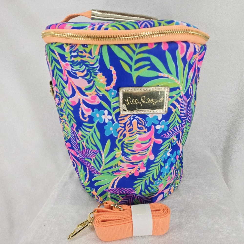 Lilly Pulitzer Insulated‎ Tote Bag Multicolor 10x11 Round Tropical Strap